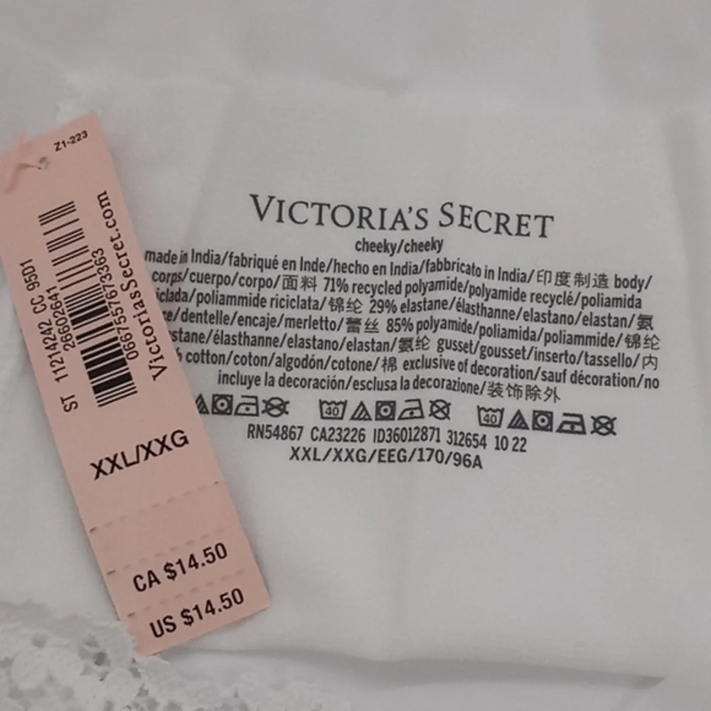 Victoria's Secret Sexy Illusions No-Show Lace Cheeky Panty White - Picture 8 of 9